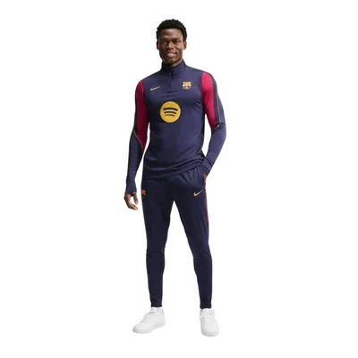 FC Barcelona Strike trainingspak 1/4-zip 2026-2027 donkerblauw rood geel Nike Dri-FIT